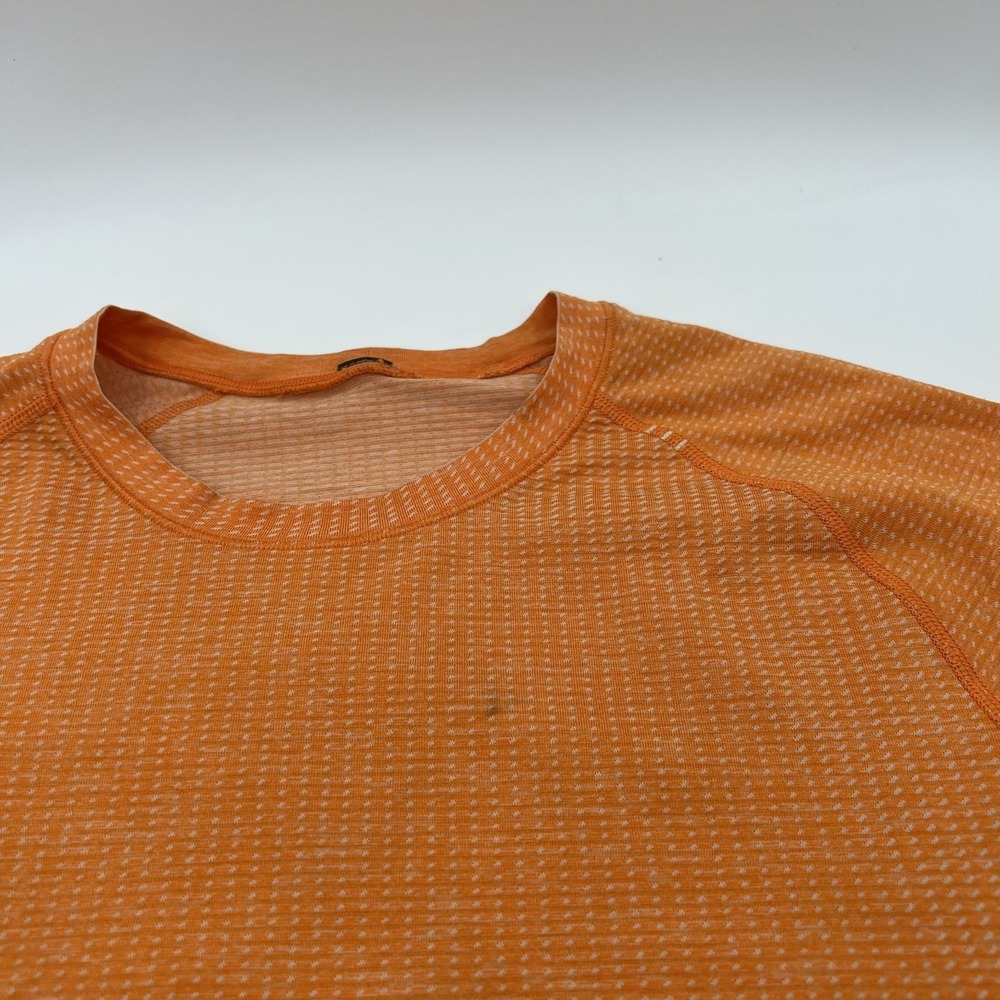 Lululemon Metal Vent Tech Shirt Mens M Orange Yoga Gym Running Crossfit Lifting - Picture 5 of 14